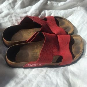 Red Birkenstock Betula sandals